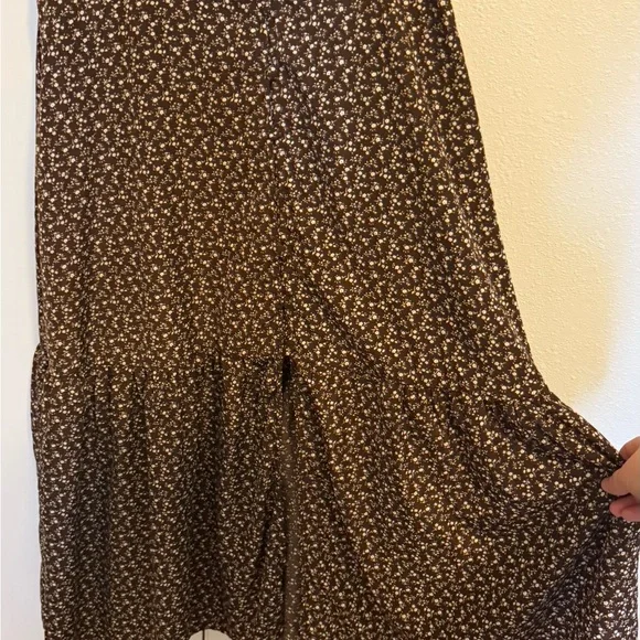 Aura Brown Floral Button-front Sundress - Picture 6 of 8